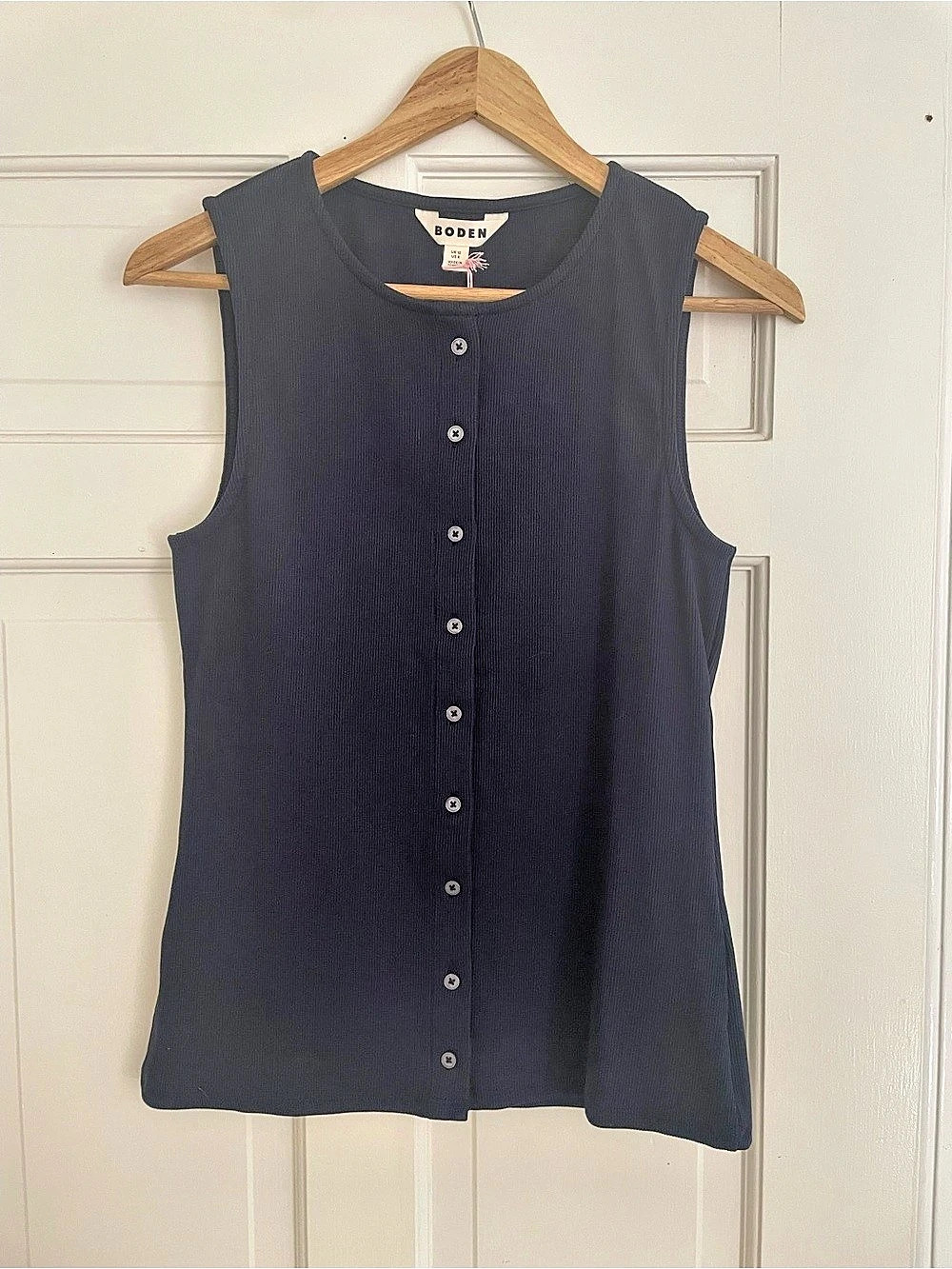 Boden Women's Ribbed Tank Top in Blue Size Medium NWT